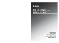 Yamaha RXV-630-RDS - Owners Manual